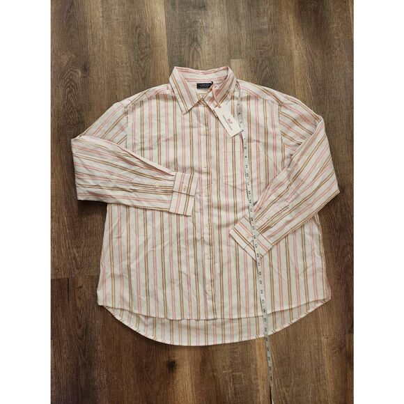 NWT Vineyard Vines womens Eleanor stripe button up shirt woven poplin size med - Picture 1 of 7